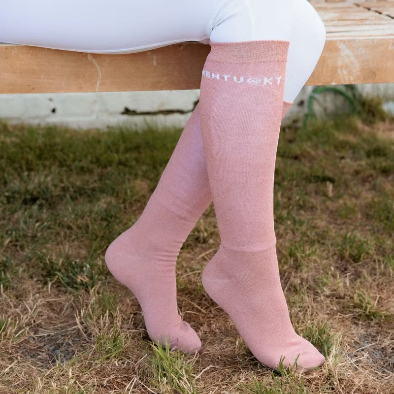 Kentucky Horsewear - Chaussettes d'équitation Glitter vieux rose x3 | - Ohlala