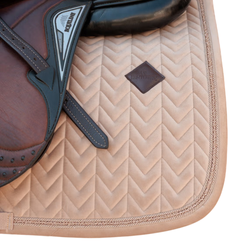 Kentucky Horsewear - Tapis de selle Velvet Mini Pearls beige | - Ohlala