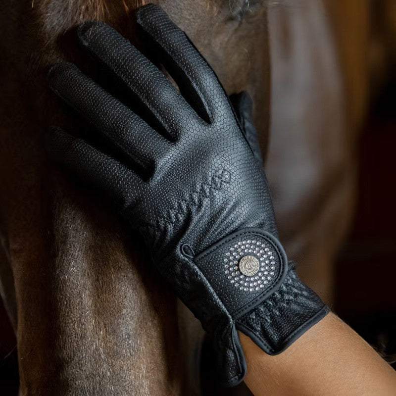 Kentucky Horsewear - Gants d'équitation Grip Glitter noir | - Ohlala