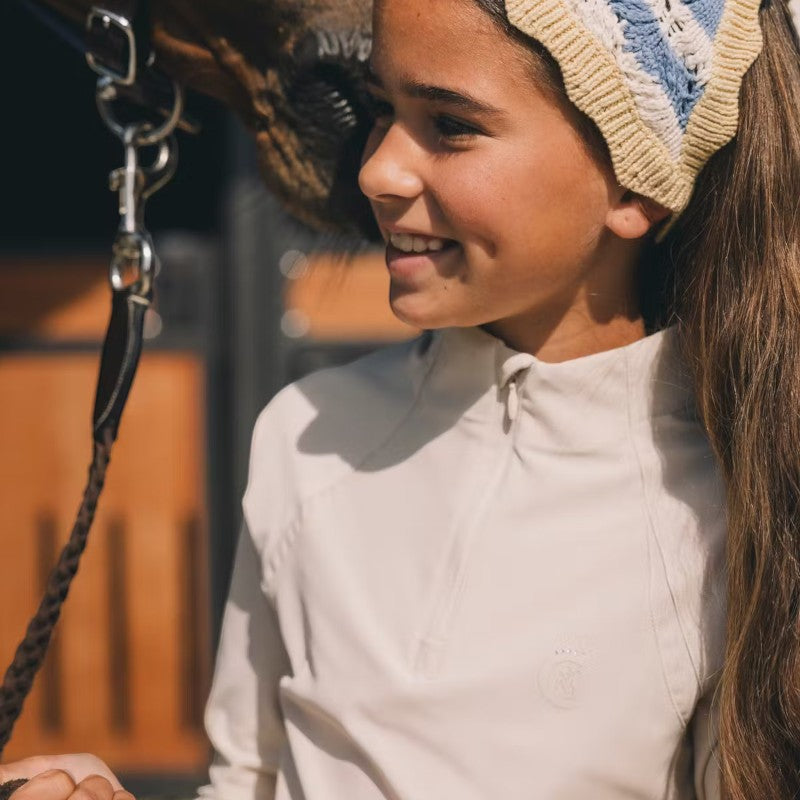 Kentucky Horsewear - T-shirt d'entraînement Madrid Kids fille manches longues beige | - Ohlala