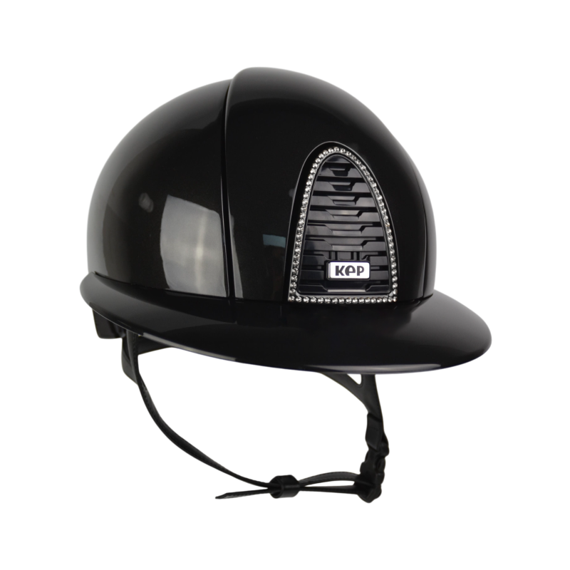 KEP - Casque d'équitation Cromo 2.0 édition limitée Shine Bologna black Swarovski visière polo | - Ohlala