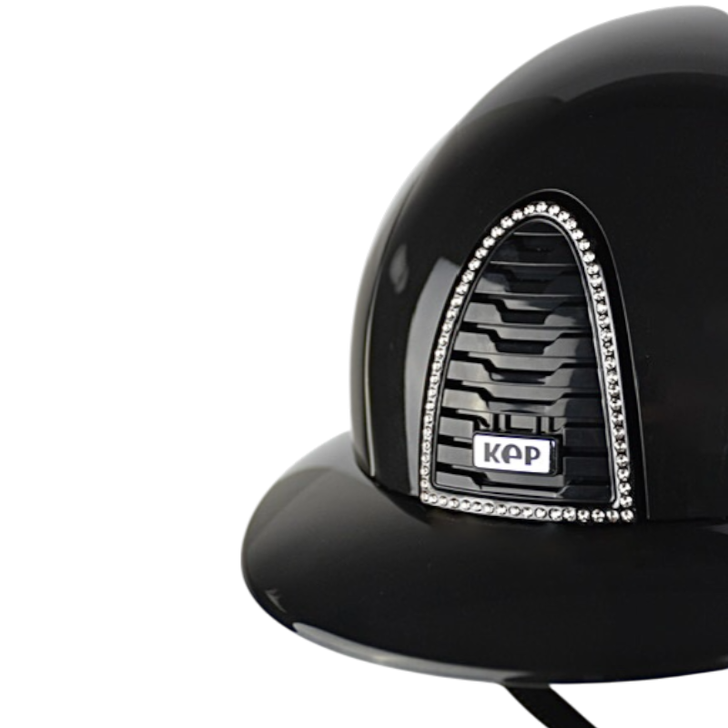 KEP - Casque d'équitation Cromo 2.0 édition limitée Shine Bologna black Swarovski visière polo | - Ohlala