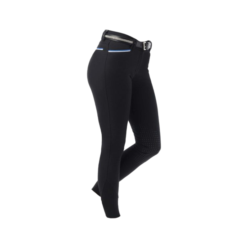 Equithème - Pantalon d'équitation femme grip genoux Lassy noir