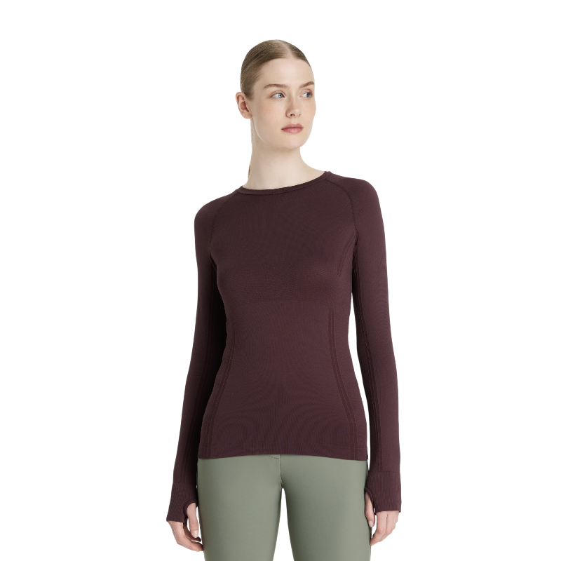 Lemieux - Baselayer manches longues femme Britney sans coutures damson | - Ohlala