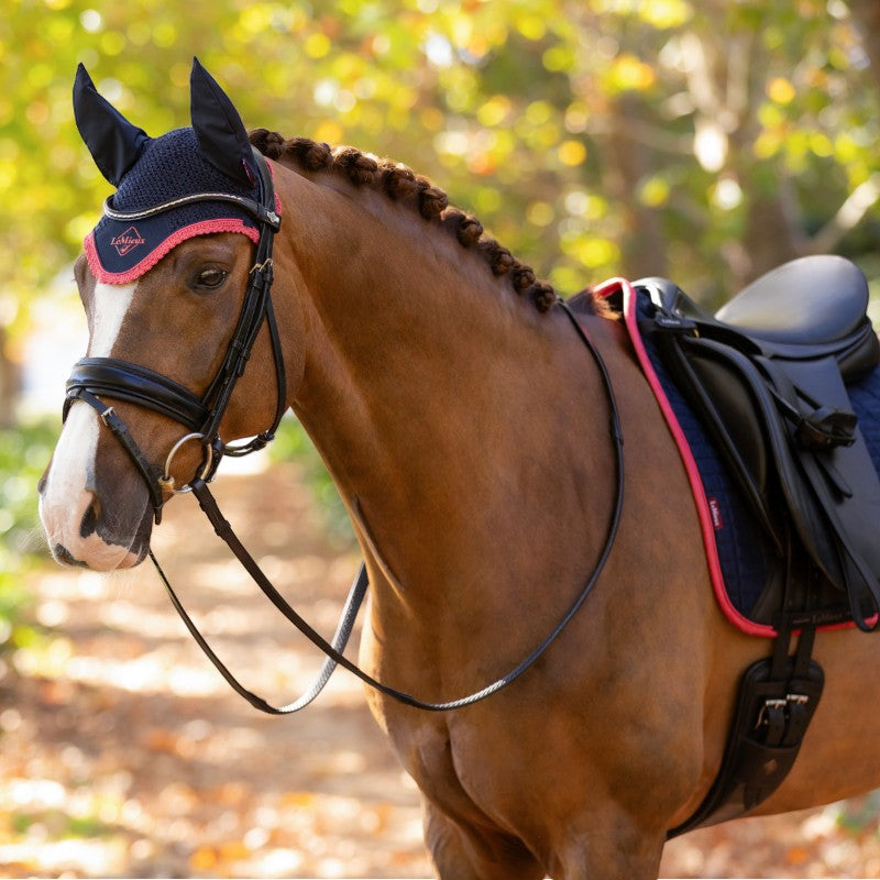 Lemieux - Bonnet pour chevaux anti-mouches Classic marine/ cranberry | - Ohlala