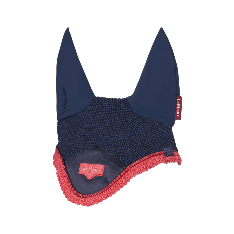 Lemieux - Bonnet pour chevaux anti-mouches Loire marine/ cranberry | - Ohlala
