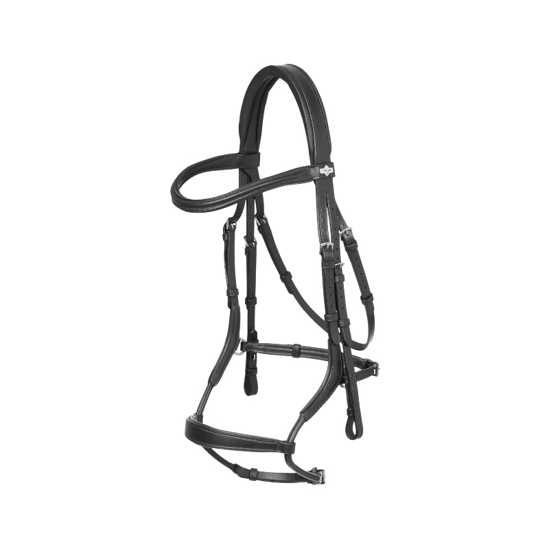 Lemieux - Bridon Arika muserolle anatomique noir/ argent | - Ohlala