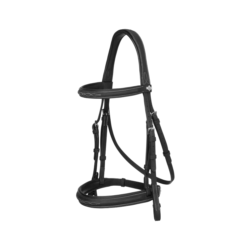 Lemieux - Bridon avec rênes Hunter noir/ argent | - Ohlala