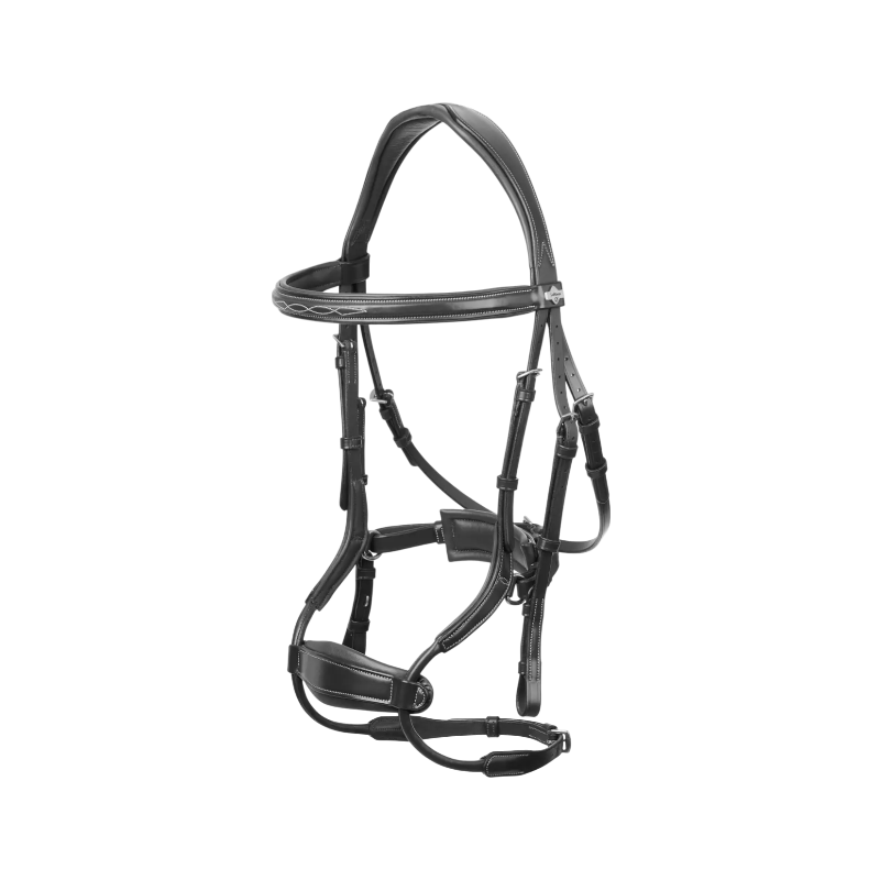 Lemieux - Bridon muserolle anatomique Kudos noir | - Ohlala