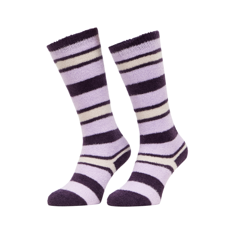 Lemieux - Chaussettes Fluffy Sabrina stripe lilac | - Ohlala