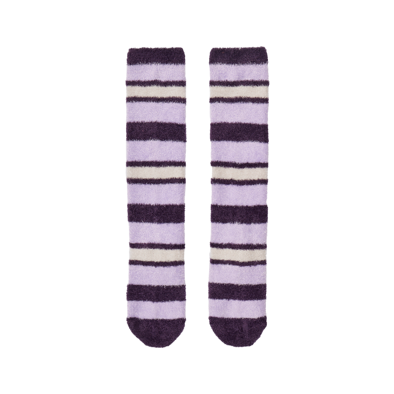 Lemieux - Chaussettes Fluffy Sabrina stripe lilac | - Ohlala