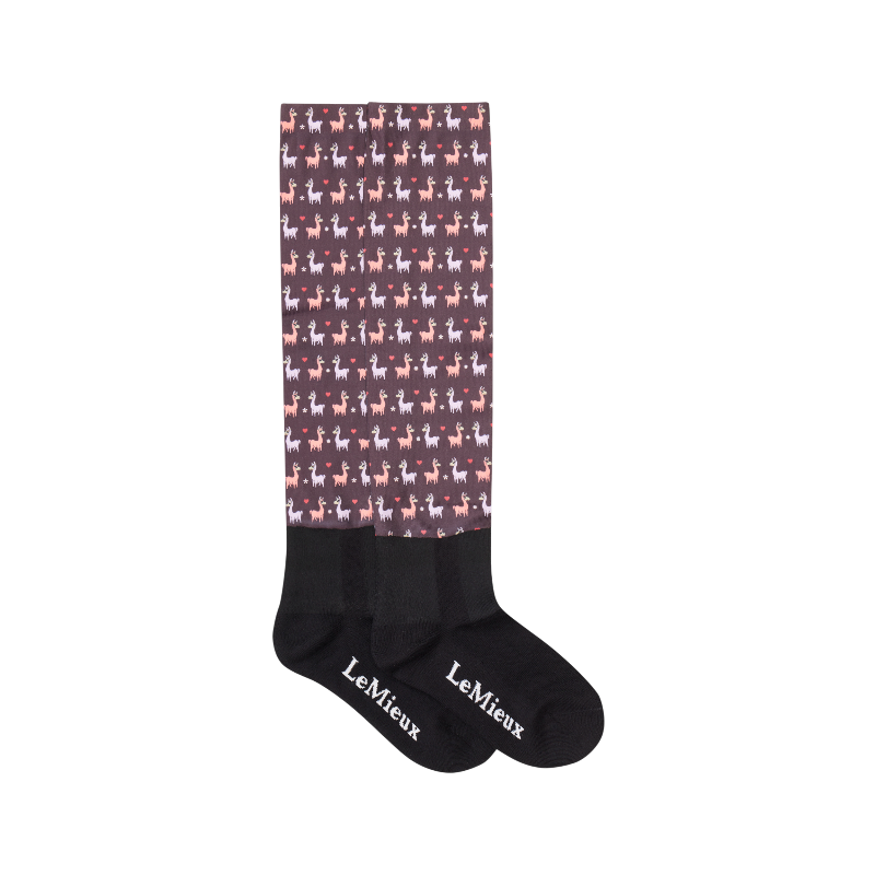 Lemieux - Chaussettes d'équitation Footsie Llamas damson | - Ohlala