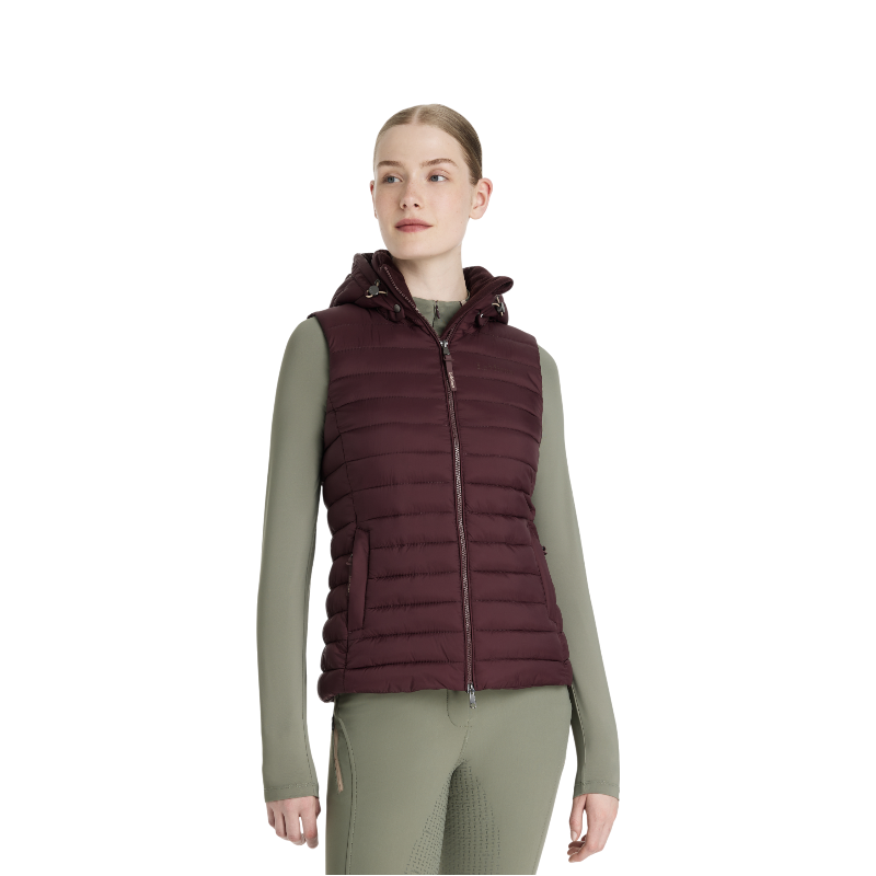 LeMieux - Doudoune sans manche à capuche femme Rose damson | - Ohlala