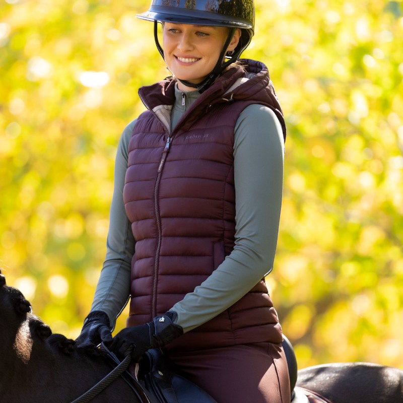 LeMieux - Doudoune sans manche à capuche femme Rose damson | - Ohlala