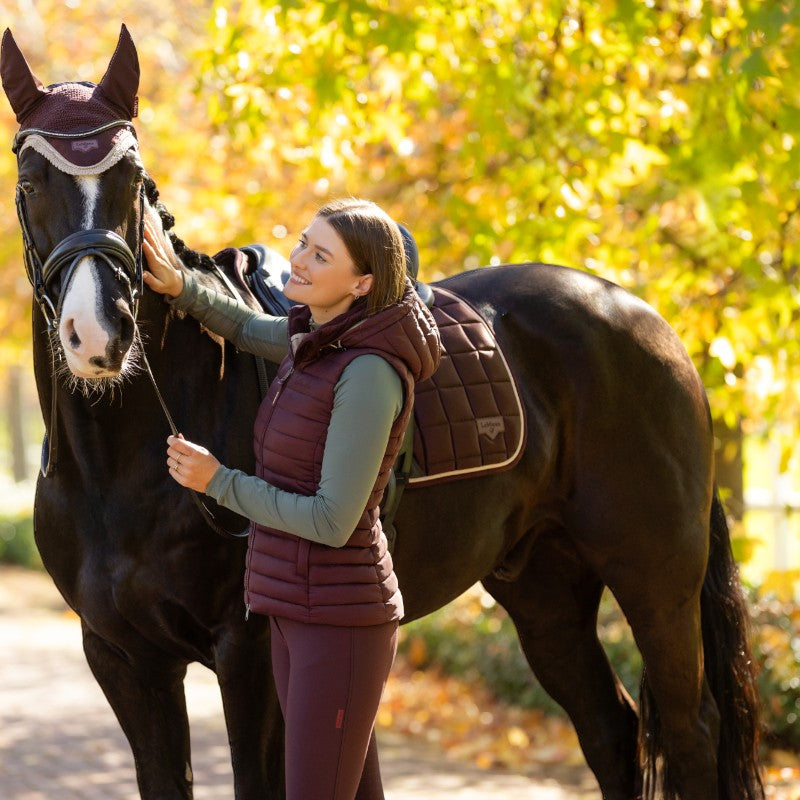 LeMieux - Doudoune sans manche à capuche femme Rose damson | - Ohlala