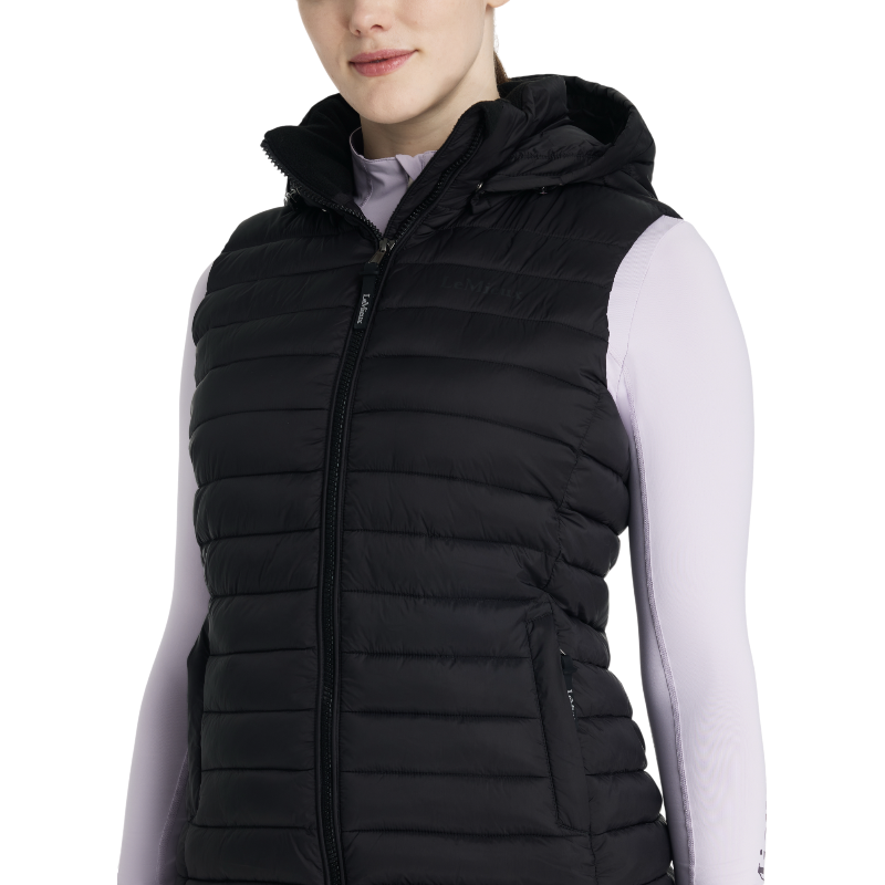 Lemieux - Doudoune sans manches à capuche femme Rose noir | - Ohlala