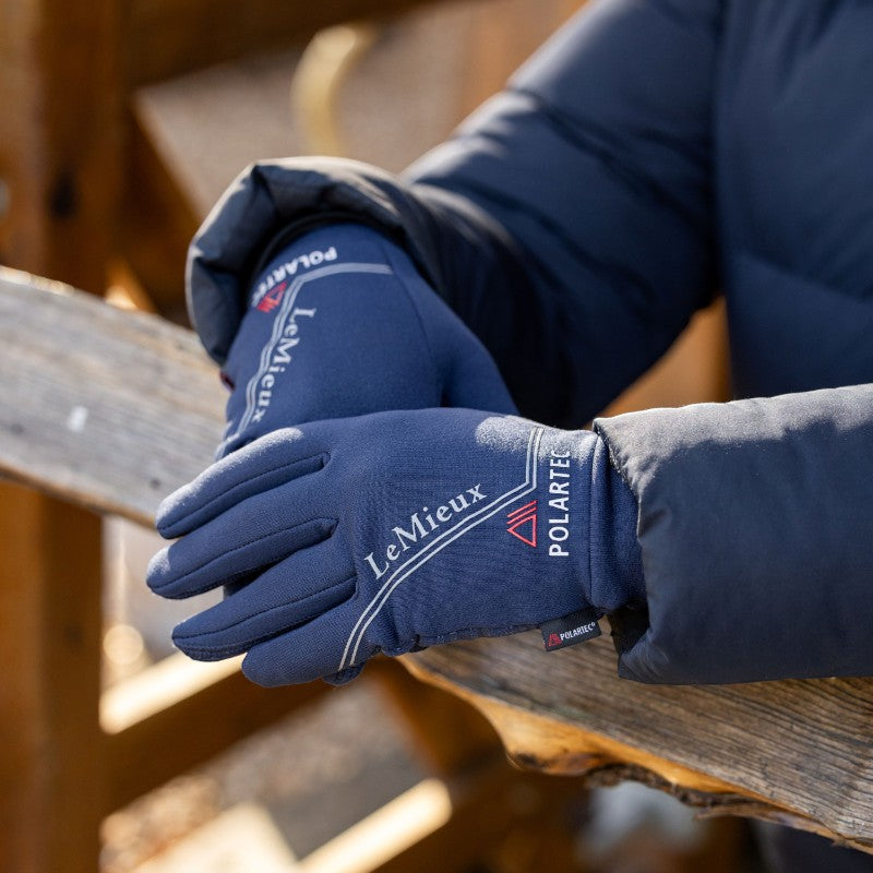 Lemieux - Gants d'équitation Polartec marine | - Ohlala
