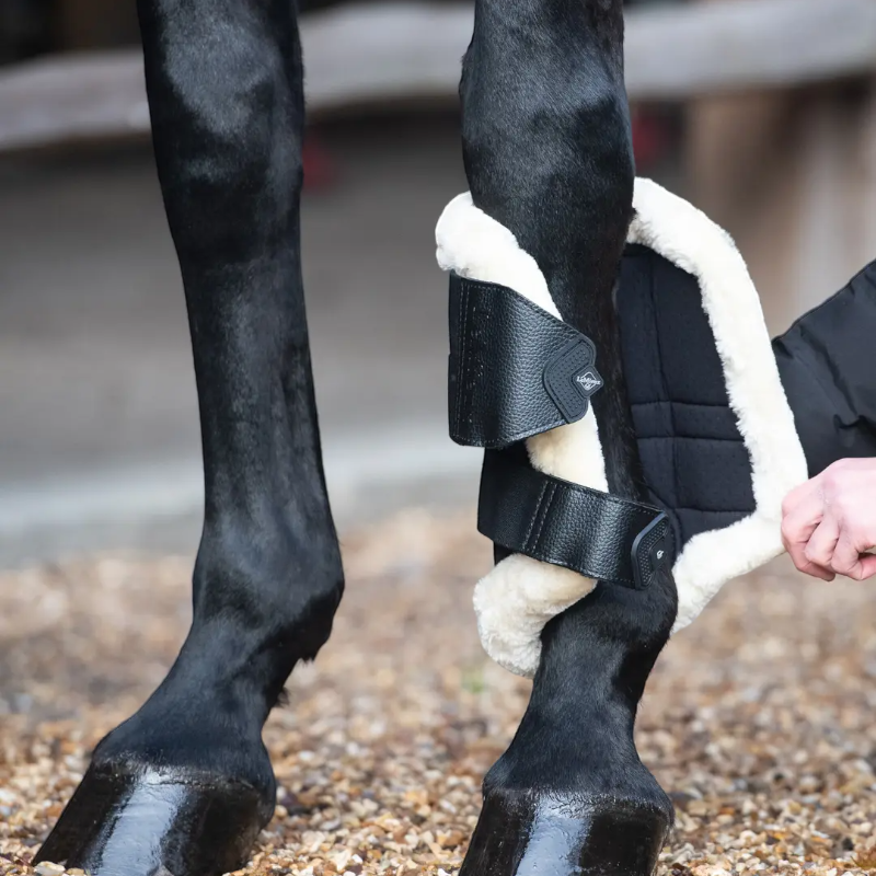 Lemieux - Guêtres fermées souples Mesh Fleece Edged noir/ naturel | - Ohlala