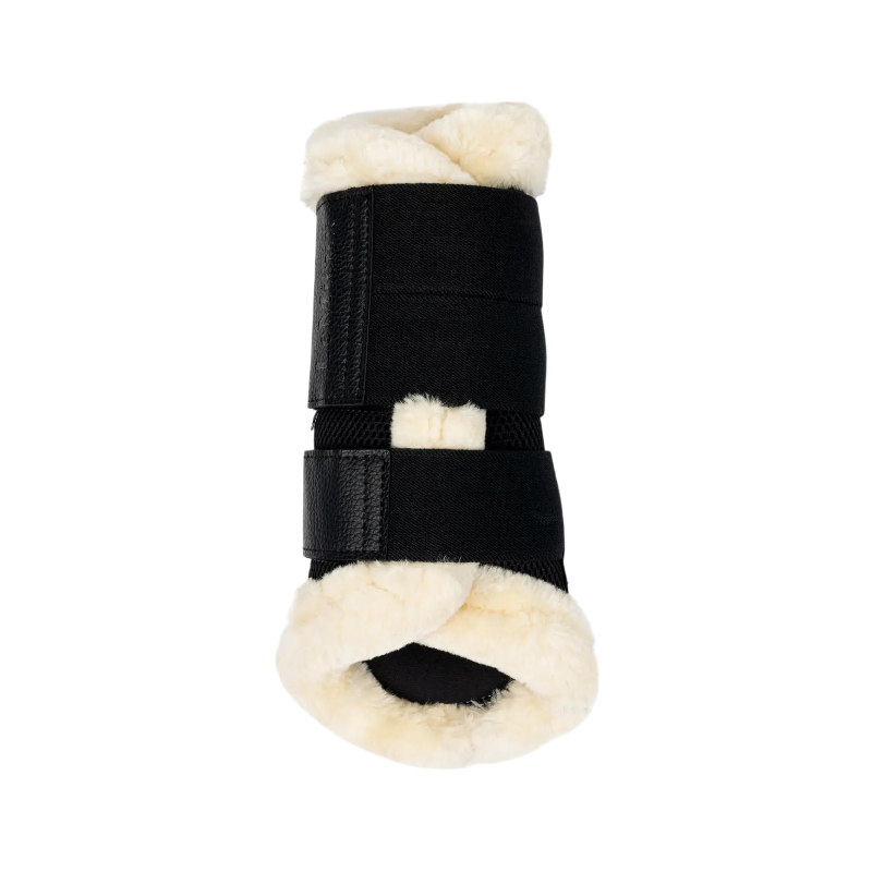 Lemieux - Guêtres fermées souples Mesh Fleece Edged noir/ naturel | - Ohlala