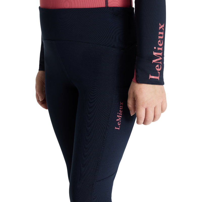 Lemieux - Legging d'équitation fille Pull-on brossé Nora Mini marine | - Ohlala