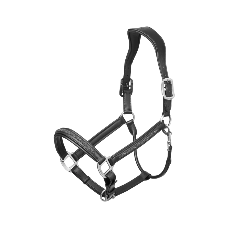 Lemieux - Licol en cuir leather Crystal noir | - Ohlala