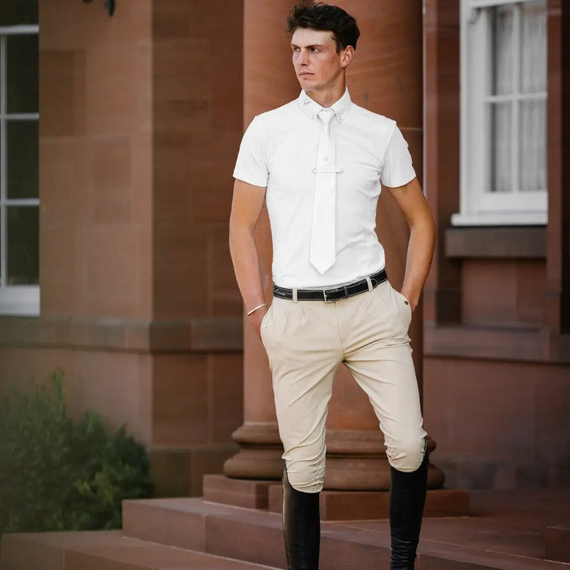 Lemieux - Pantalon d'équitation homme Elite Classic Pleated beige | - Ohlala