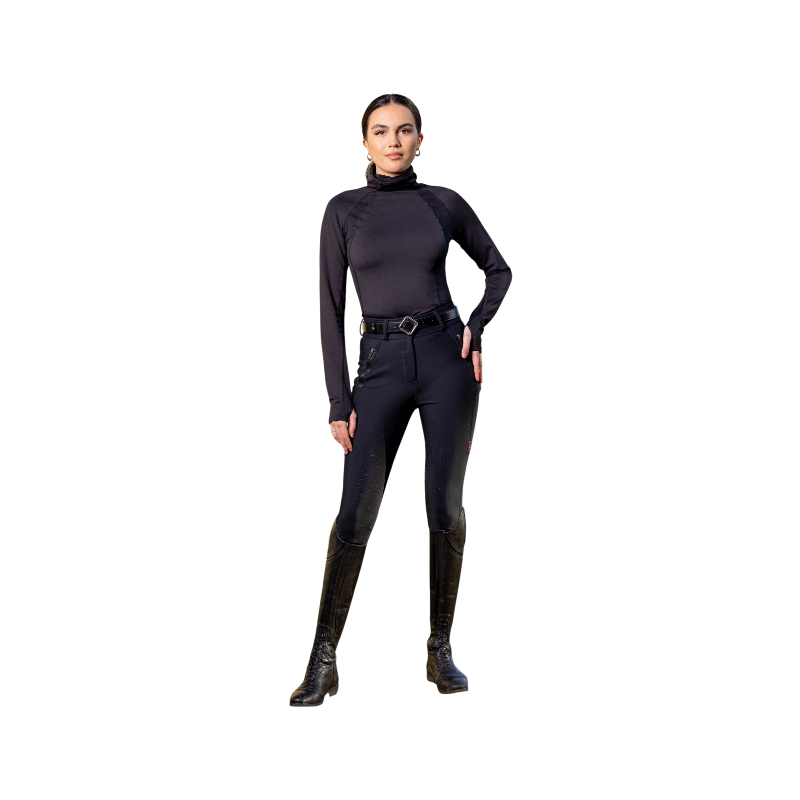 Lemieux - Pantalon d'équitation imperméable femme DryTex Full Grip noir | - Ohlala