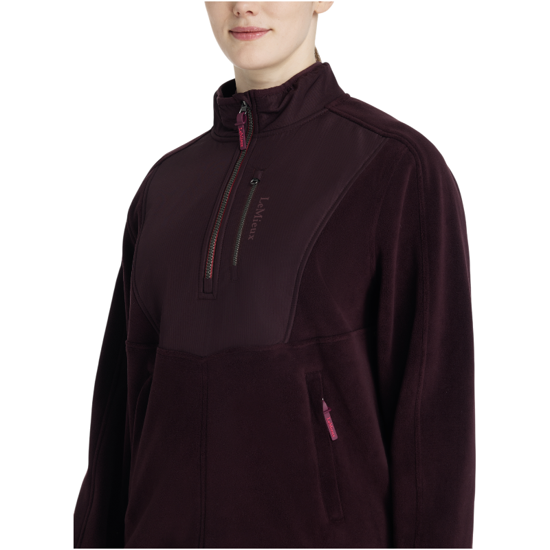 LeMieux - Polaire bi-matière col zippé femme Clara damson | - Ohlala