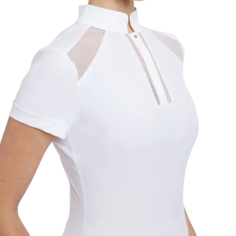 Lemieux - Polo de concours manches courtes femme Camille blanc | - Ohlala