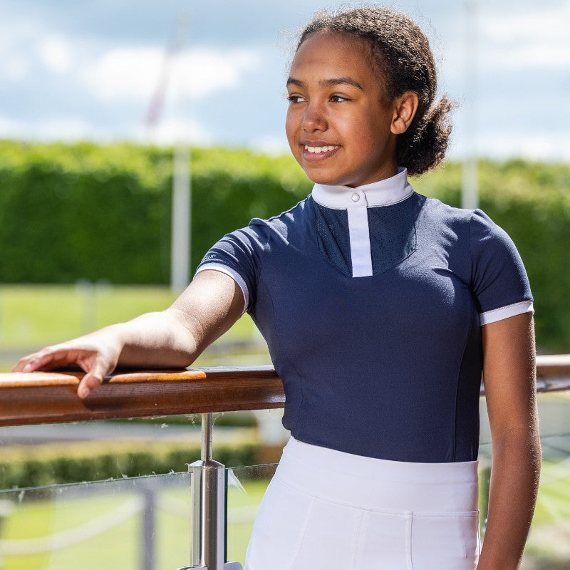Lemieux - Polo de concours manches courtes junior Young Rider Belle marine | - Ohlala