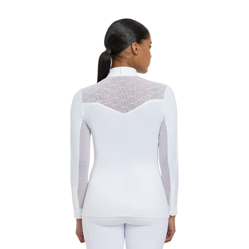 Lemieux - Polo de concours manches longues femme Emily blanc | - Ohlala