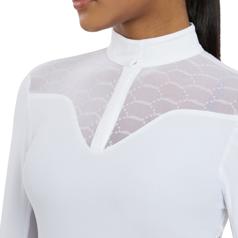 Lemieux - Polo de concours manches longues femme Emily blanc | - Ohlala