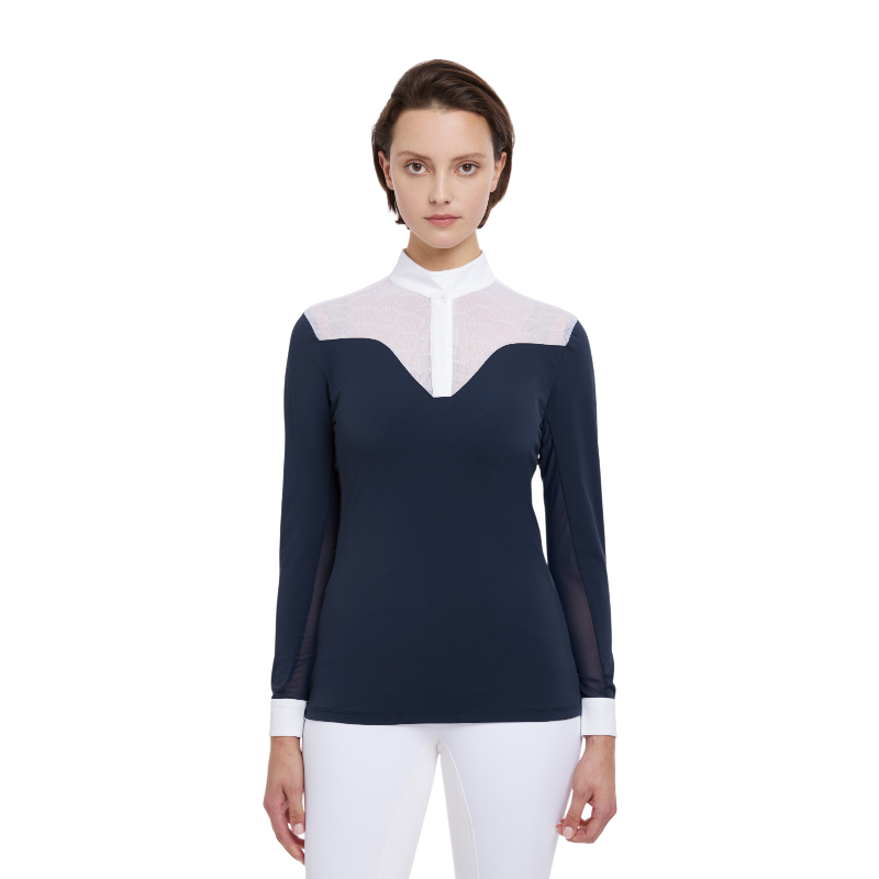 Lemieux - Polo de concours manches longues femme Emily marine | - Ohlala