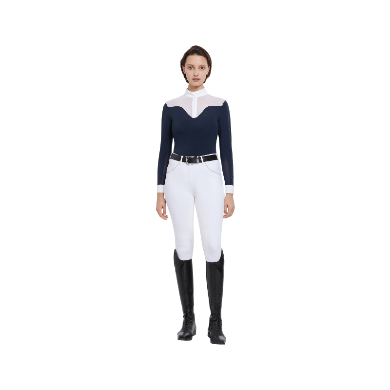 Lemieux - Polo de concours manches longues femme Emily marine | - Ohlala