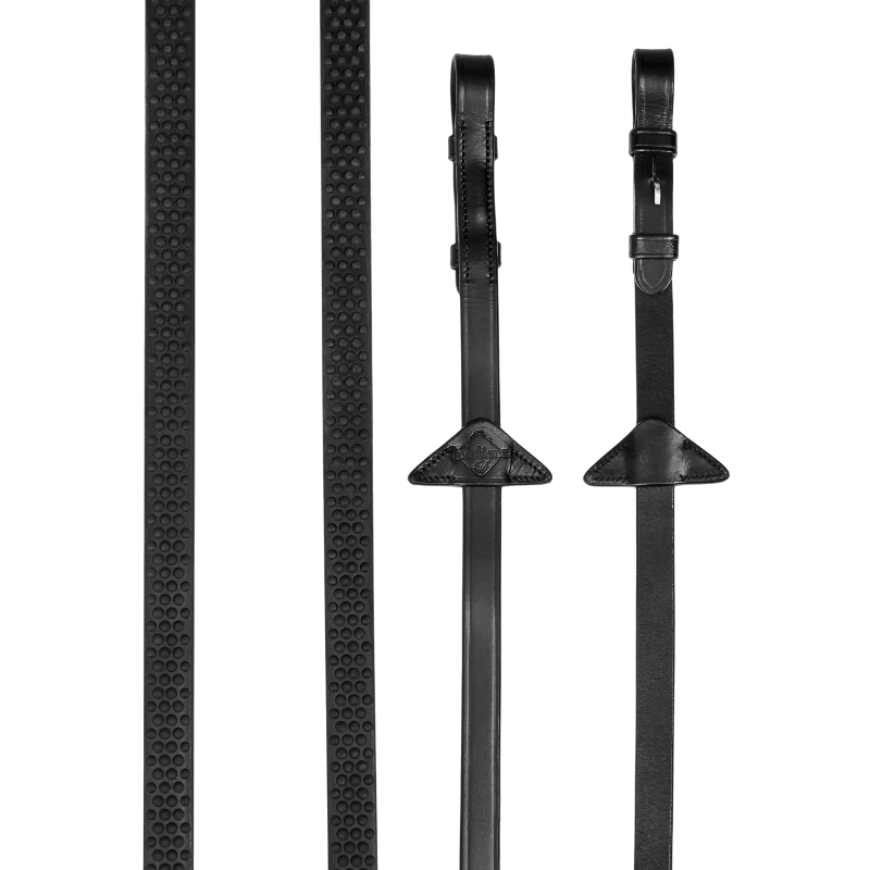 Lemieux - Rênes caoutchouc Soft noir | - Ohlala