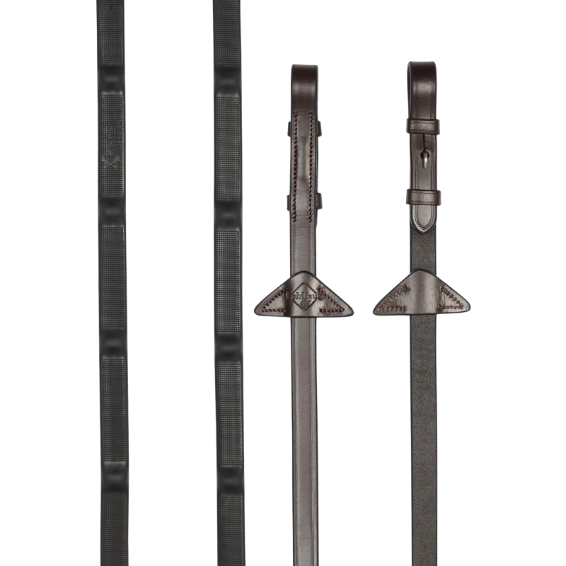 Lemieux - Rênes en caoutchouc Ergo havane | - Ohlala