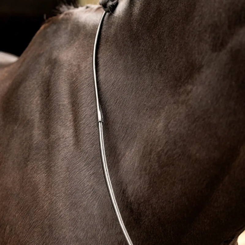 Lemieux - Rênes en caoutchouc doublées sur la moitié Rubber Half noir/ argent | - Ohlala