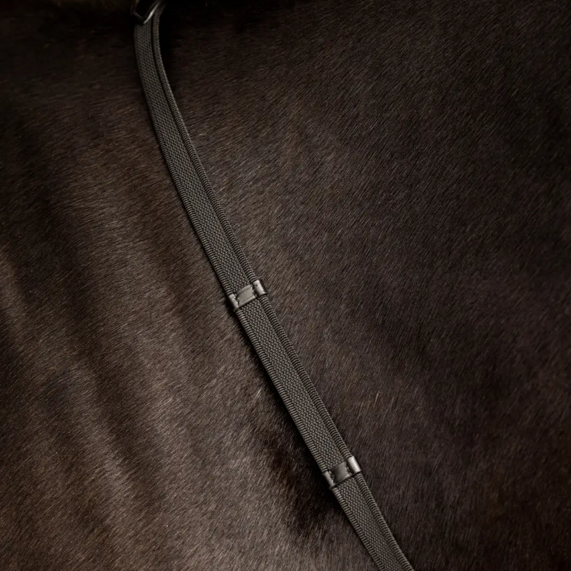 Lemieux - Rênes en caoutchouc grip Continental marron/ laiton | - Ohlala