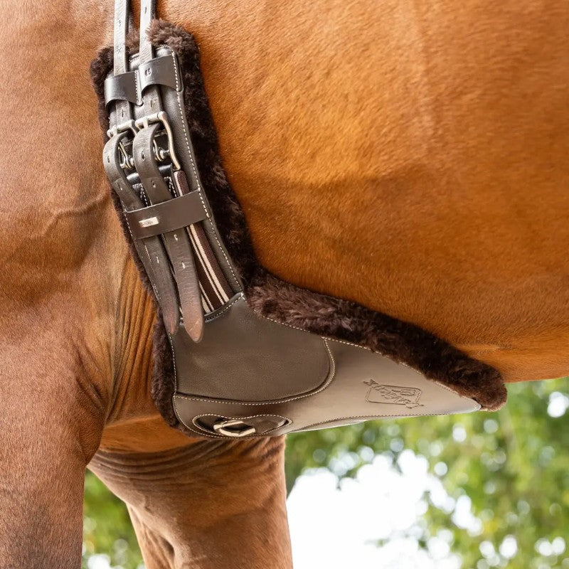 Lemieux - Sangle bavette courte doublure laine synthétique Arika marron | - Ohlala