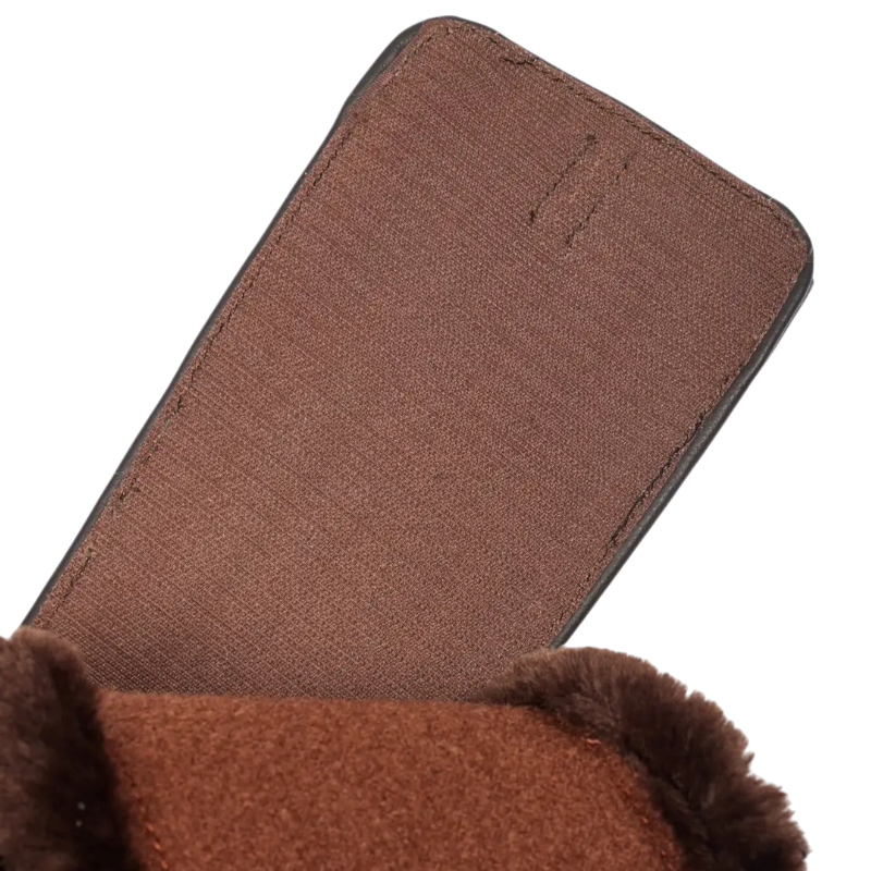 Lemieux - Sangle bavette courte doublure laine synthétique Arika marron | - Ohlala