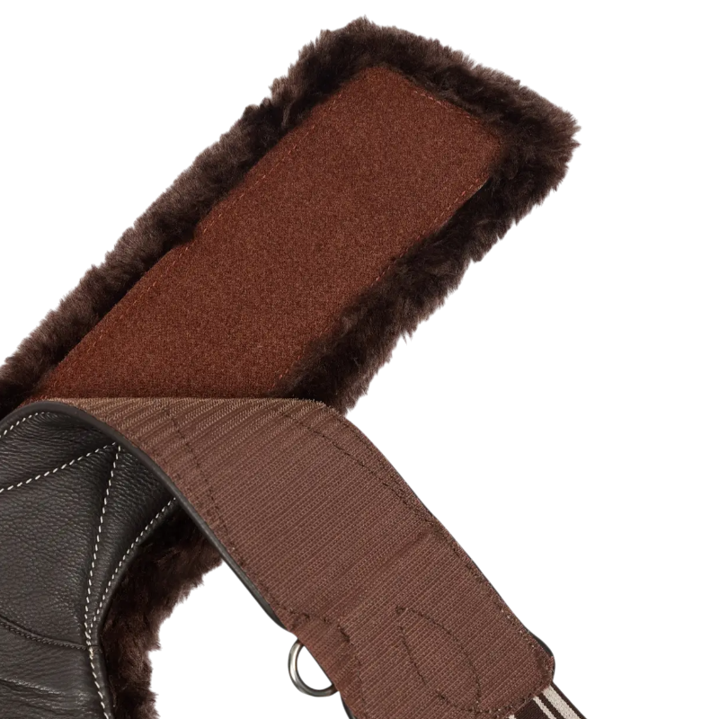 Lemieux - Sangle bavette doublure laine synthétique Arika marron | - Ohlala