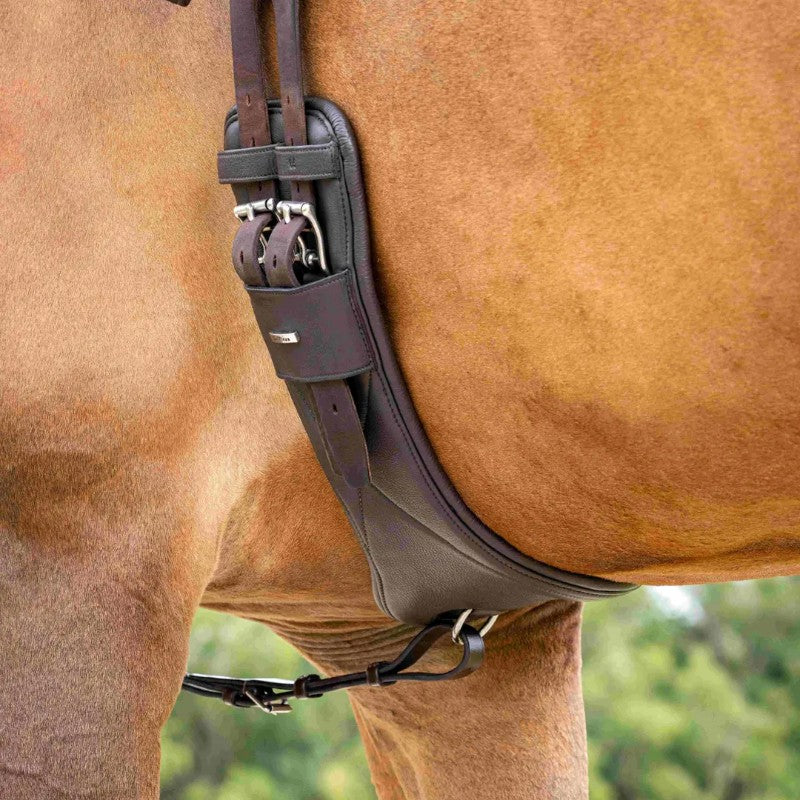 Lemieux - Sangle courte de dressage cuir Arika marron | - Ohlala