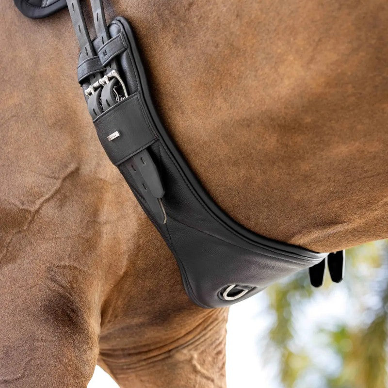 Lemieux - Sangle courte de dressage cuir Arika noir | - Ohlala