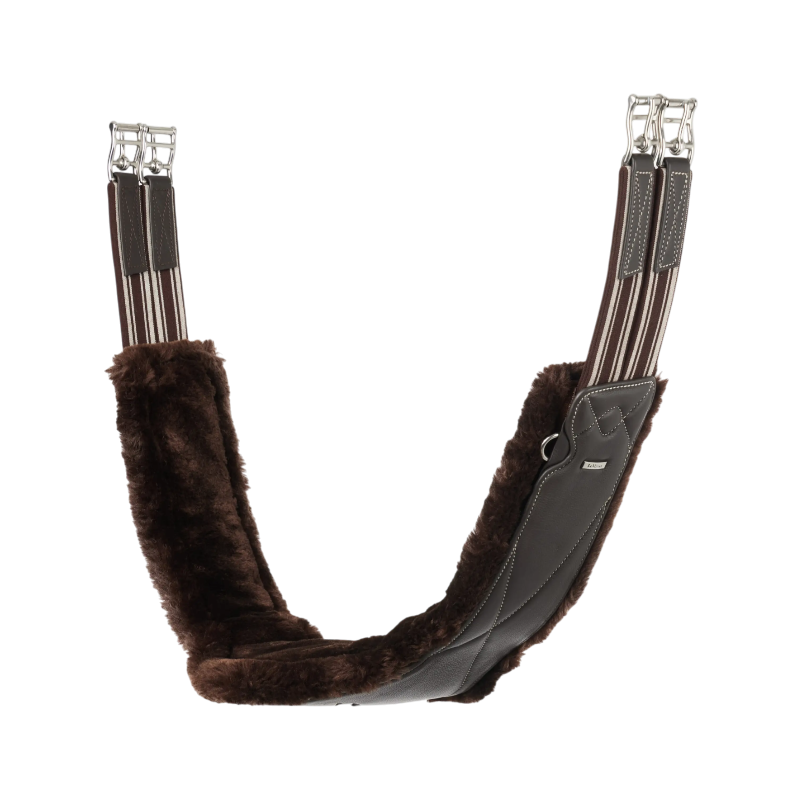 Lemieux - Sangle longue en cuir doublure amovible laine synthétique Arika marron | - Ohlala