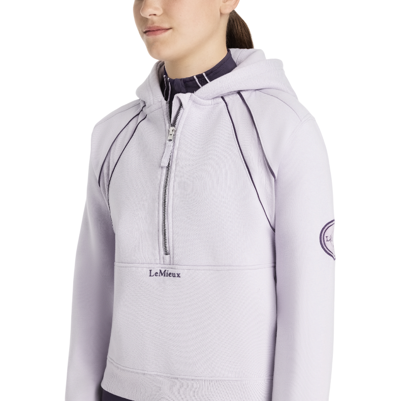 Lemieux - Sweat à capuche demi-zippé enfant Young Rider Hettie lilac | - Ohlala