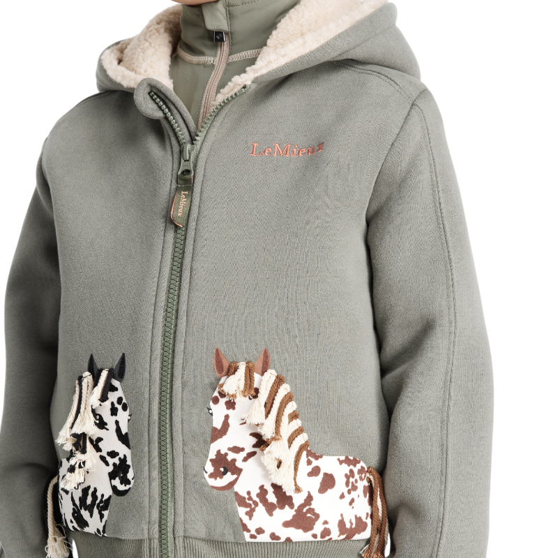 Lemieux - Sweat à capuche zippé enfant Poney Mini Charlie rosemary | - Ohlala