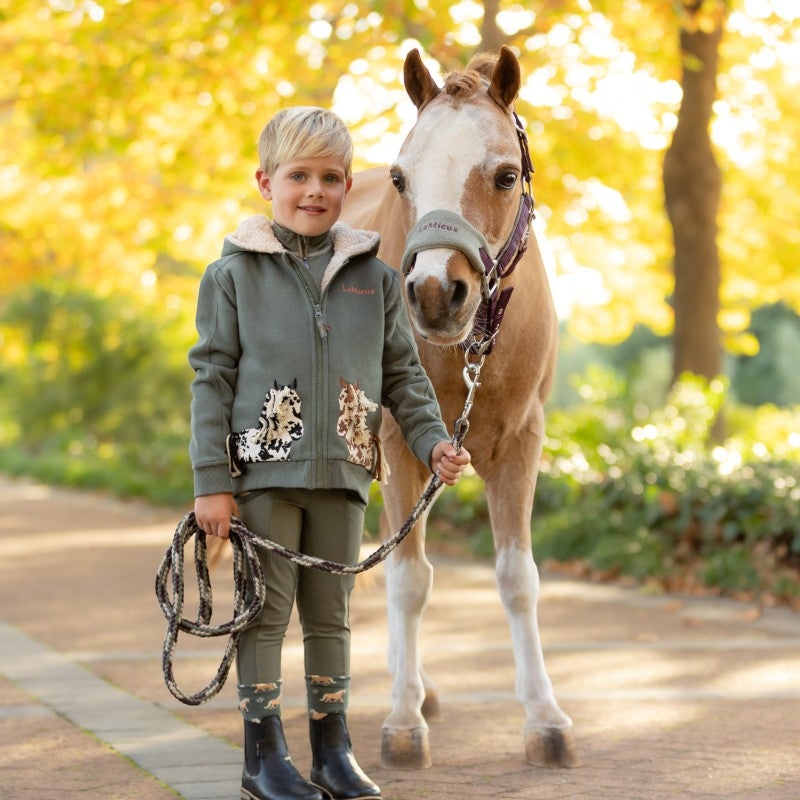 Lemieux - Sweat à capuche zippé enfant Poney Mini Charlie rosemary | - Ohlala