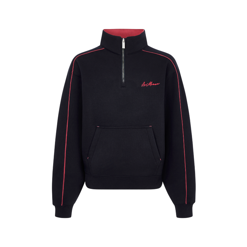 Lemieux - Sweat col zippé enfant Young Rider Kate marine/ cranberry | - Ohlala