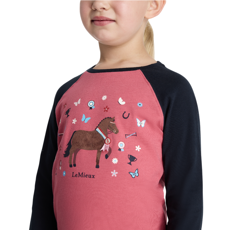 Lemieux - T-shirt manches longues enfant Chancer Mini Jamie cranberry | - Ohlala