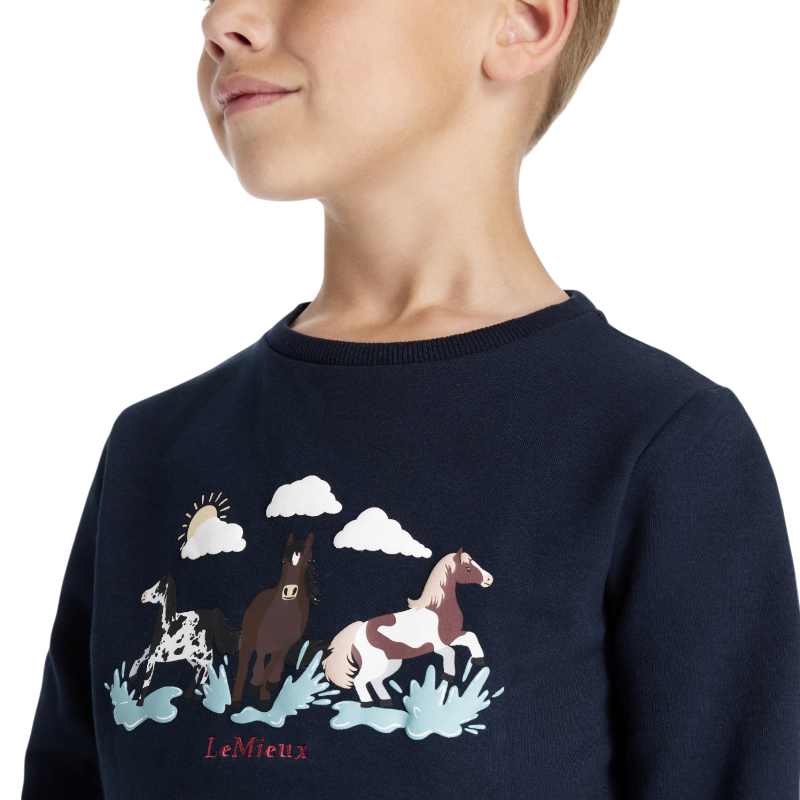 Lemieux - T-shirt manches longues enfant Mini Poppy marine | - Ohlala